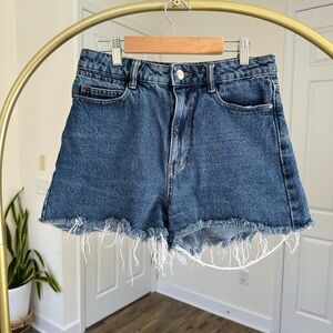 Zara Blue Frayed Jean Shorts
